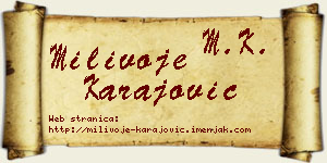 Milivoje Karajović vizit kartica